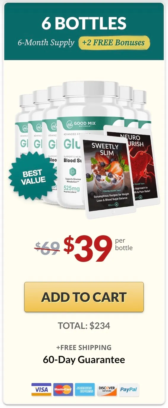 Gluco6 6 bottle best value package